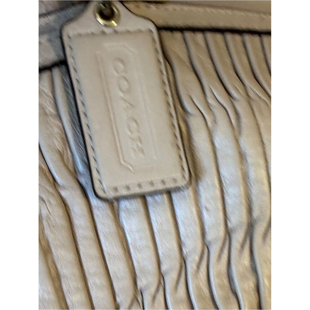 Coach 1302-21281 Ivory Gathered Leather Satchel Shoulder Bag Gold Hardware - Picture 3 of 16